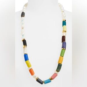 Lizzie Fortunato Daydreamer Pearl & Beaded Long Necklace